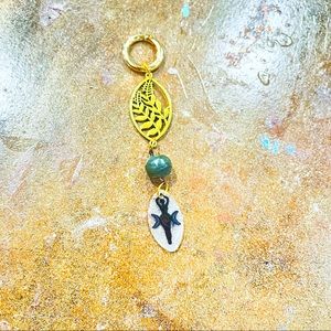 Triple Moon Goddess Pendant / Keychain / Purse Clip